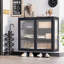 Armoire murale à double porte en verre avec tablettes amovibles, armoire d'entrée-703582405