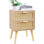 Rattan Nightstand,Boho Bedside With Storage,End Table,Side Table...