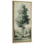 Croquis de paysage tranquille - dessin d'arbre minimaliste sur des collines vertes douces - grande impression encadrée sur toile de la chambre principale-157837177-157837176