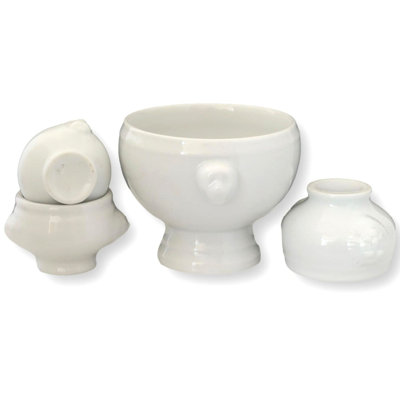 Bols en mélange de lion en porcelaine française rétro, 4 pièces