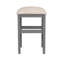 Table de salle à manger rectangulaire à hauteur de comptoir, table, tiroir, 2 tabourets, bois massif beige / blanc avec plateau, glissières à roulement, gris / beige-197828903