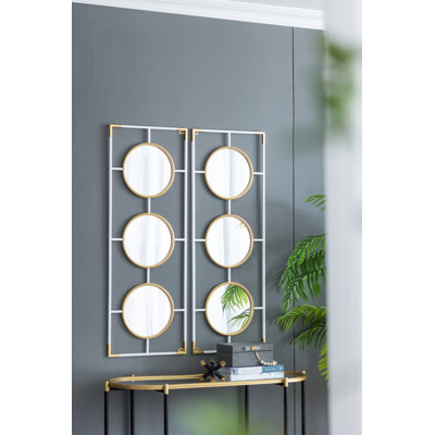 Cadre blanc 15,5 x 43,5 po avec miroir