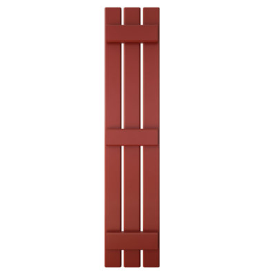 11 1/2"W x 44"H Americraft Three Board (3 Batten) Exterior Real Wood Spaced Board-n-Batten Shutters (Per Pair), Turmeric