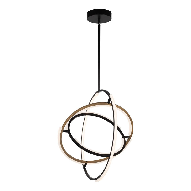 Luminaire suspendu 1 lumière DEL noir et laiton Jadiss
