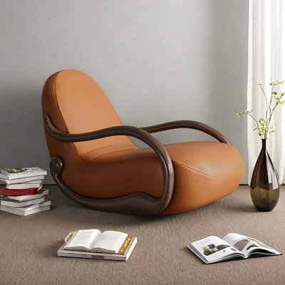 Light luxury style faux leather rocking chair