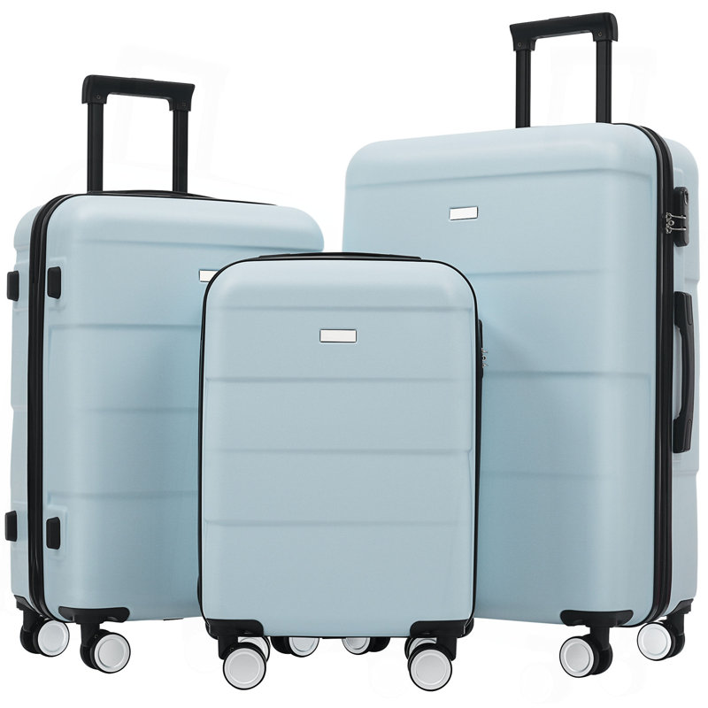 Ensemble de valises à roulettes doubles 3 pièces avec serrure à mot de passe Hardshell, valises légères 20 "+ 24" + 28 "