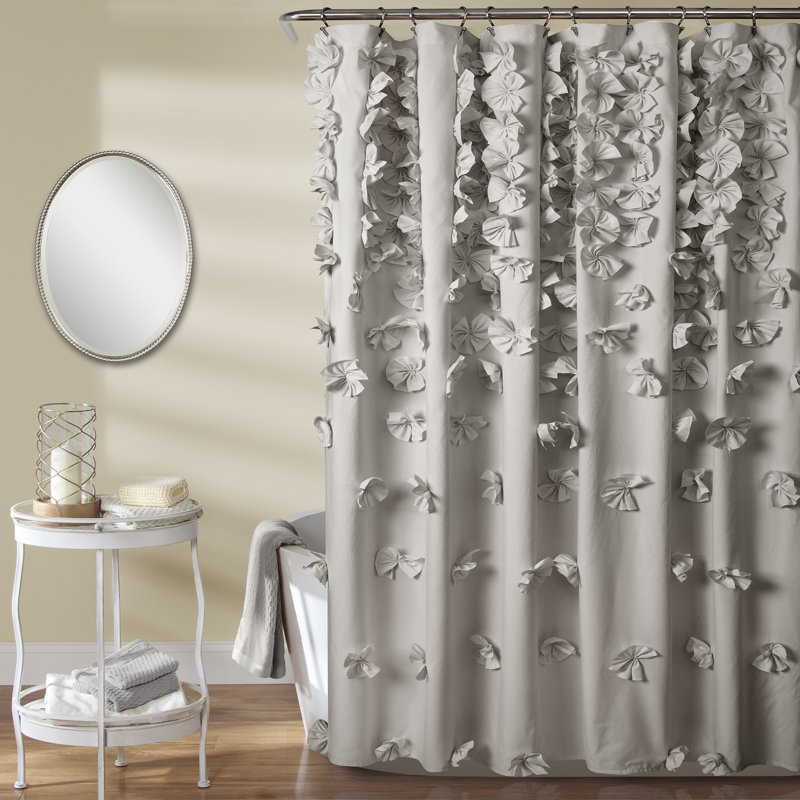 Rideau de douche simple de couleur unie Riley, gris