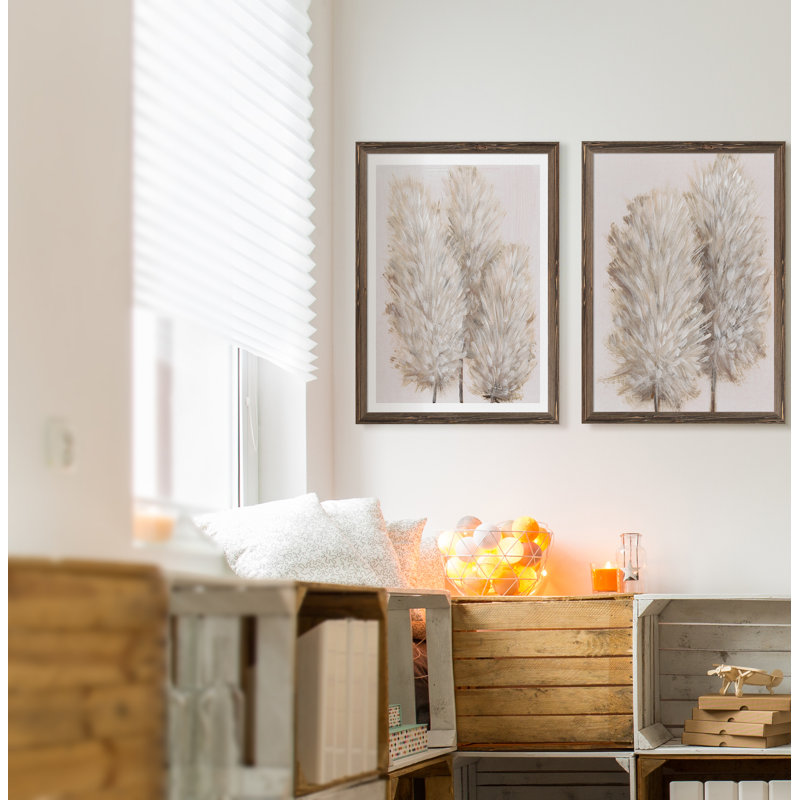 " Pampas Grass III " by Vincent Van Gogh 2 - Pieces, Espresso Framed Canvas, 24" H x 18" W x 1.25" D, No Mat