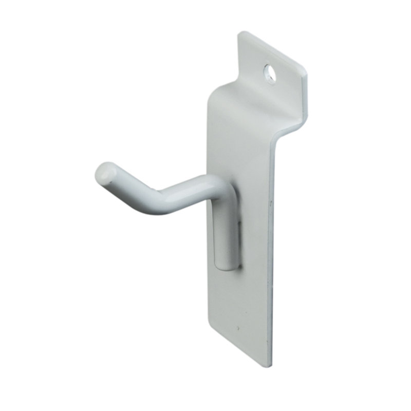 Metal Slatwall Hooks, White