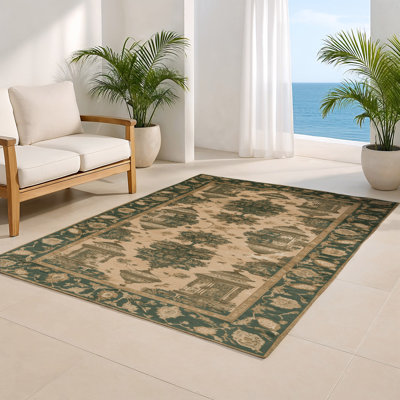 Tapis d'intérieur et d'extérieur brun Persian
