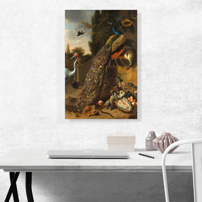 " Peacocks 1683 " by Melchior D-Hondecoeter Painting Print