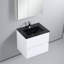 Meuble-lavabo mural 24 po avec lavabo - armoire murale en bois avec comptoir en céramique noir mat, tiroirs à fermeture en douceur et meuble-lavabo simple moderne-1497510575-1497510571