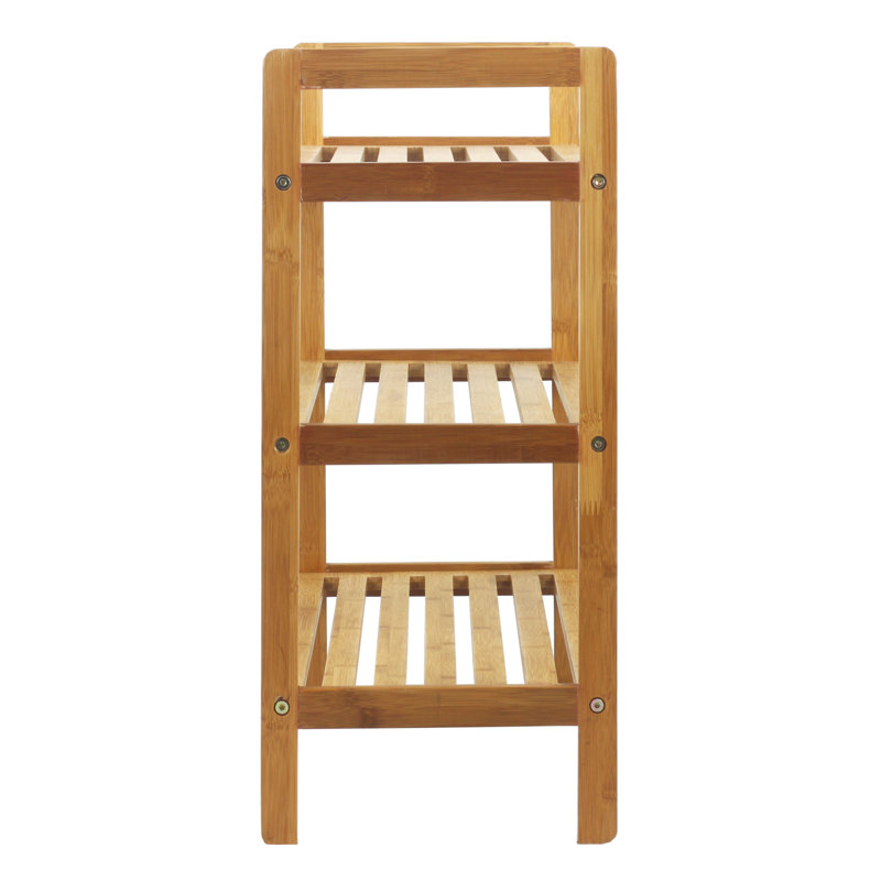 Natural Bamboo 3-Tier Stackable Shoe Rack