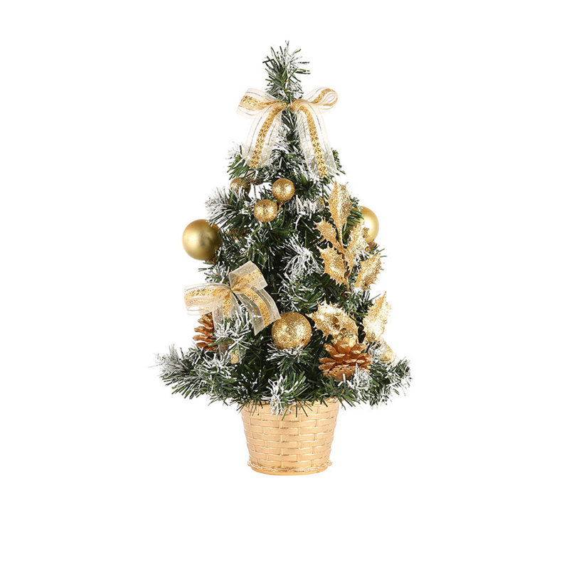 Décoration de Noël, mini plateau de table artificiel, décorations pour fêtes, or
