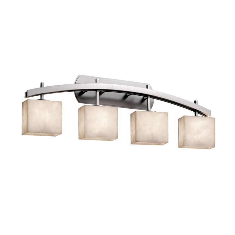 Éclairage pour meuble-lavabo 4 lumières Brey, Nickel brossé