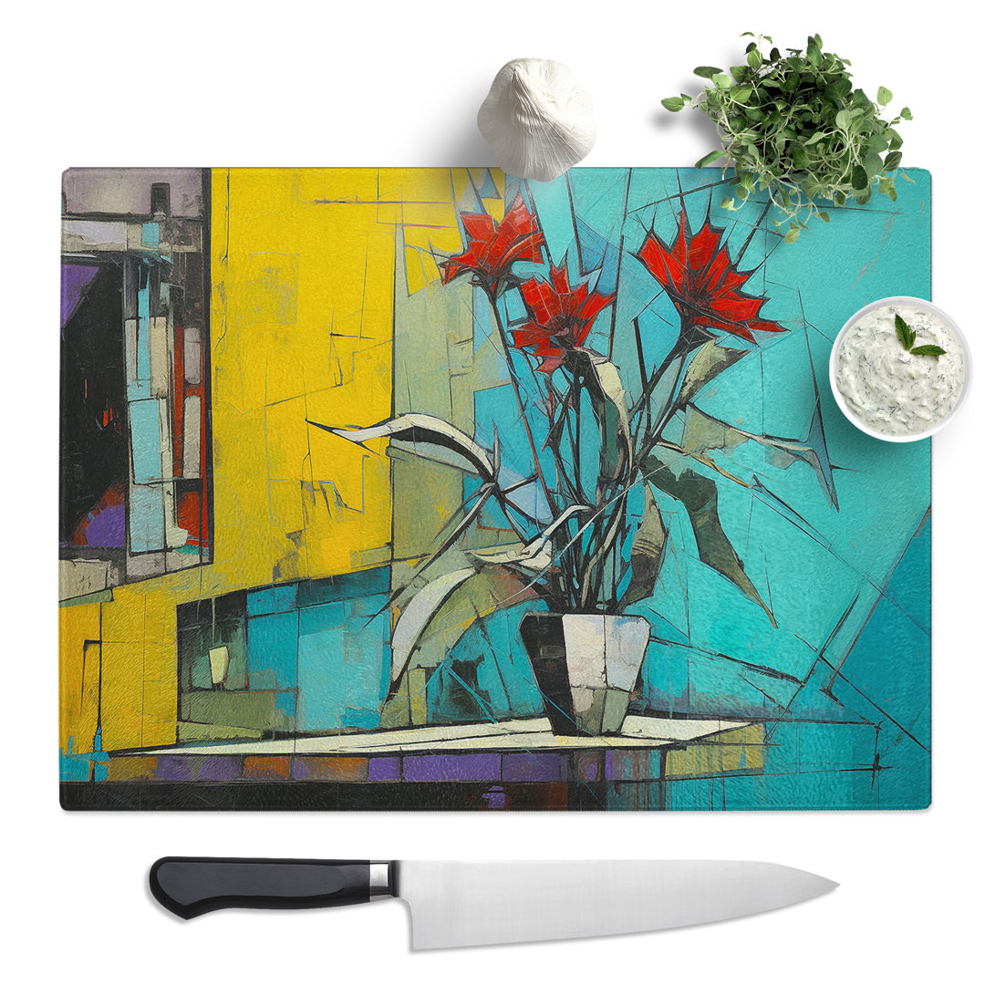 Thistle Constructivism  Glass Chopping Board