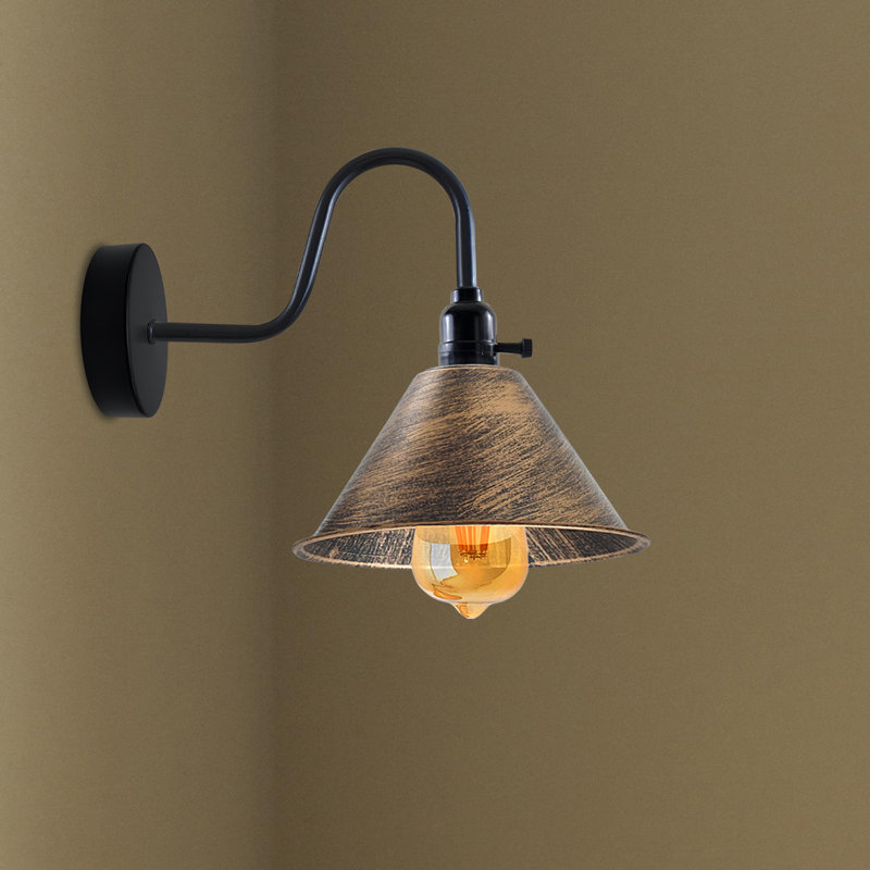 Orrington Armed Sconce, Brushed Copper, 10cm H x 18cm W x 18cm D