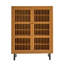 Armoire à chaussures avec portes à volets, armoire à chaussures à 6 niveaux avec tablettes réglables, range-chaussures moderne en bois pour hall d'entrée, couloir, placard, salon, noyer-860794911
