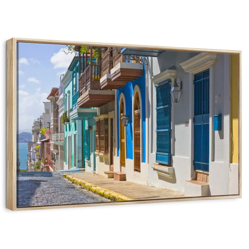Rue San Justo, Cadre flottant en bois naturel, 25 po x 17 po