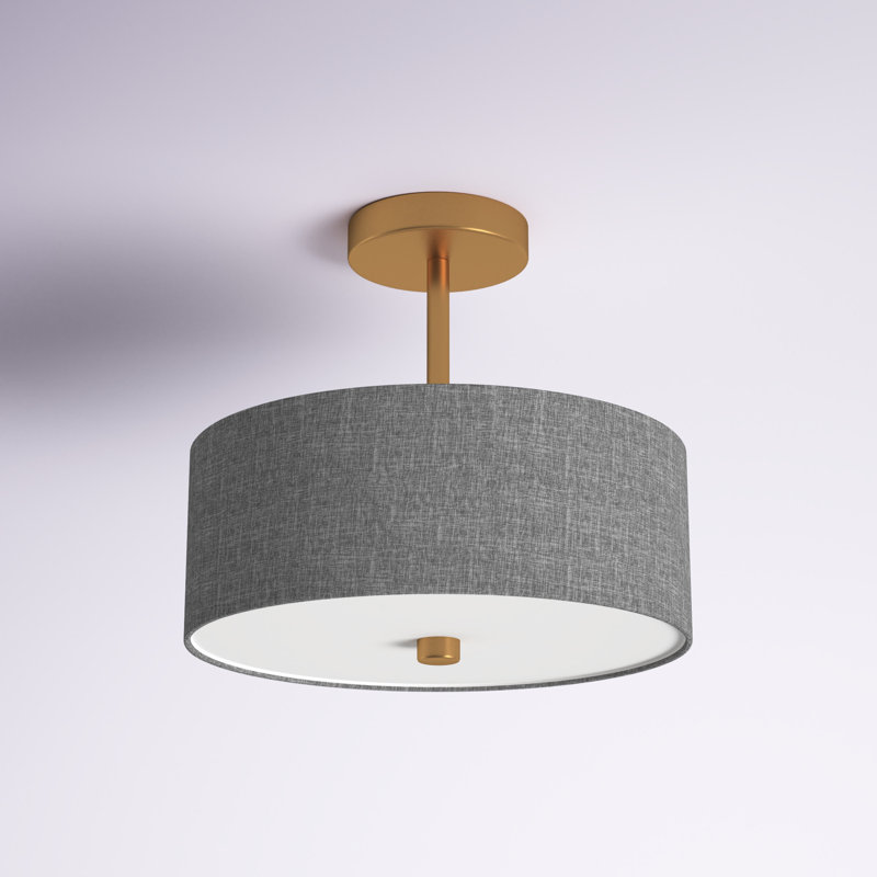 Plafonnier semi-encastré 3 lumières 14 po Tess, Gris