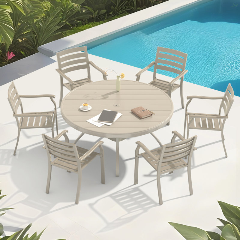 Lron Terrace Dining Chairs, A Set Of 2 Cream Color Outdoor Chairs,  Metal Chairs, All-Weather Outdoor Metal Dining Chairs, Suitable For Gardens, Terraces, And Swimming Pool