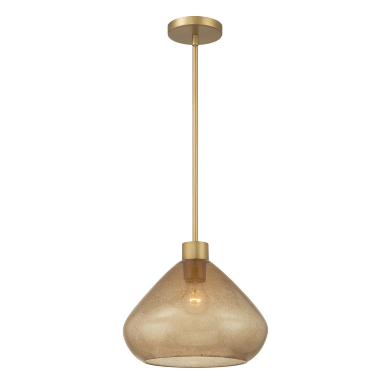 Luminaire suspendu 1 lumière 12,5 po Elaris, Brun clair, Laiton