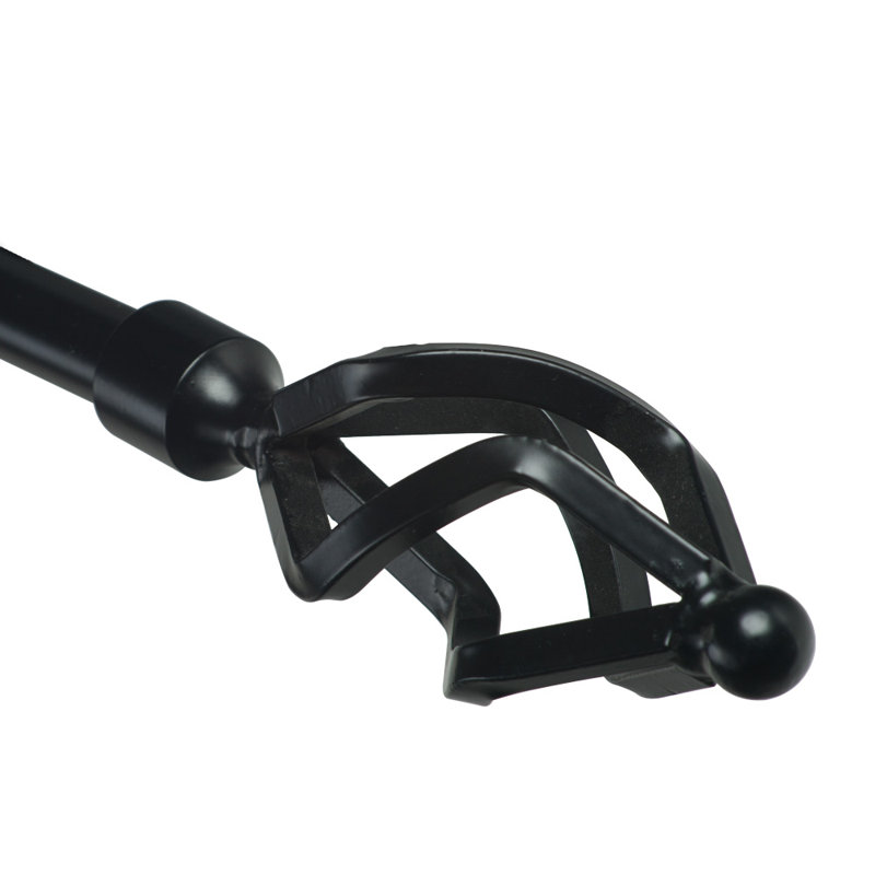 Tringle à rideaux simple réglable Genest, Noir, H 2 po x L 48 po x P 4,5 po