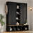 62.9"W Farmhouse 4-in-1 Hall Tree - 6 Hanging Hooks, Wood Grain Entryway Bench with Open Compartments, Mudroom Shoe Cabinet with Seating for Living Room/Hallway-1045920748