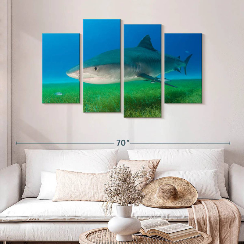 Brampt Tiger Shark On Sea Grass, 32"H x 52"W