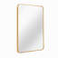 Miroir de salle de bain rectangulaire 22 po x 30 po avec cadre en métal doré (W2203P183122)-2109104975