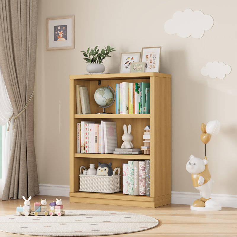 Brusnice Standard Bookcase with Shelf, Wood Oak, 42" H x 31" W