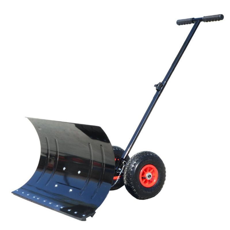 Snow Shovel Pusher Plow with Wheels