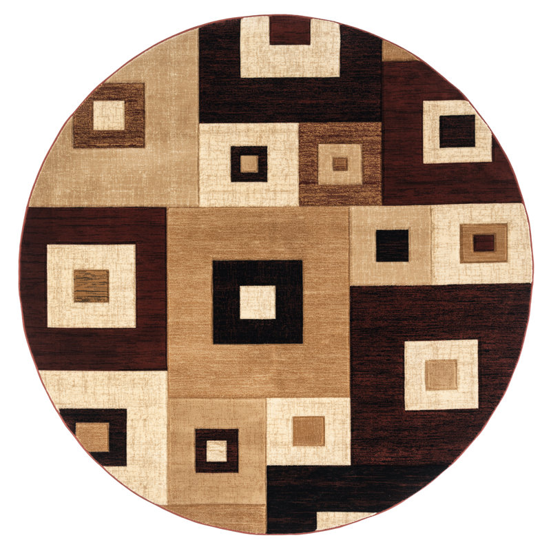 Kakarla Geometric Indoor Rug, Round 7'10"