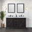 Meuble-lavabo double brun l 60 po x P 22 po