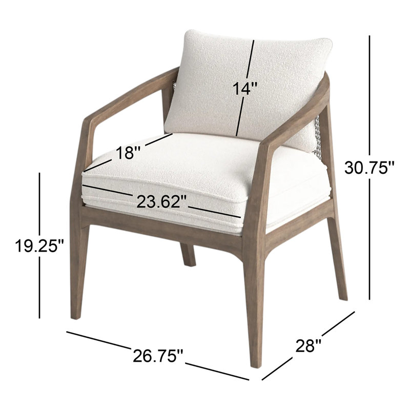Alexandria 26.75" Wide Polyester Armchair in Knoll Natural, Knoll Natural