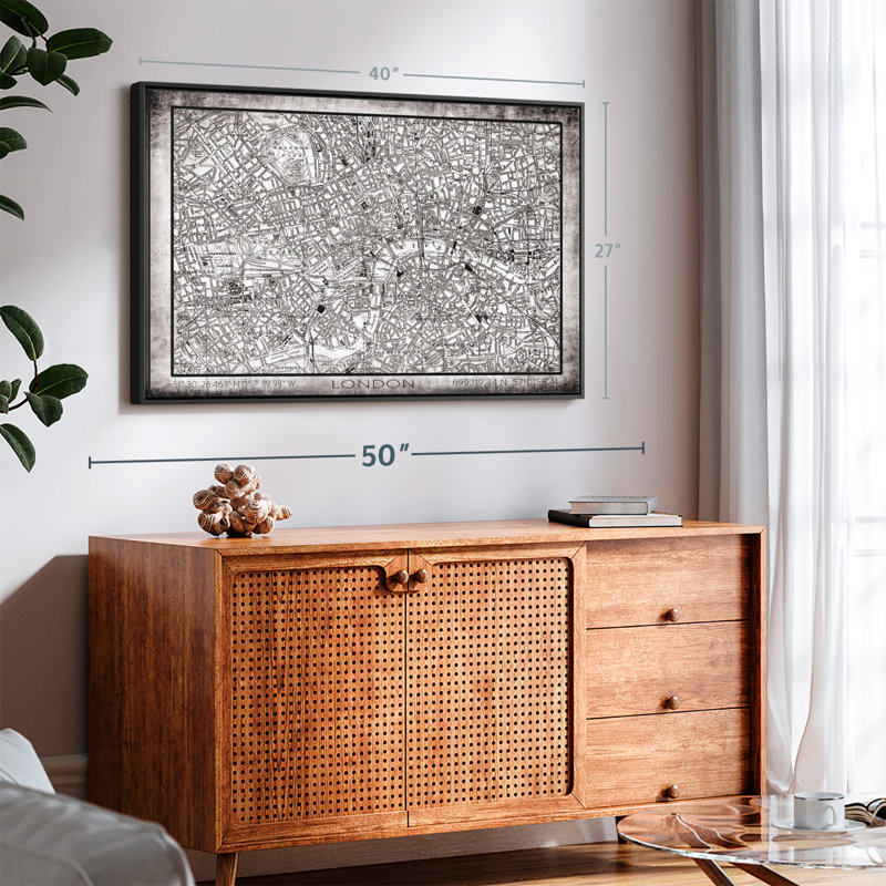 «City Map of London», reproduction sur toile, H 27 po x l 40 po