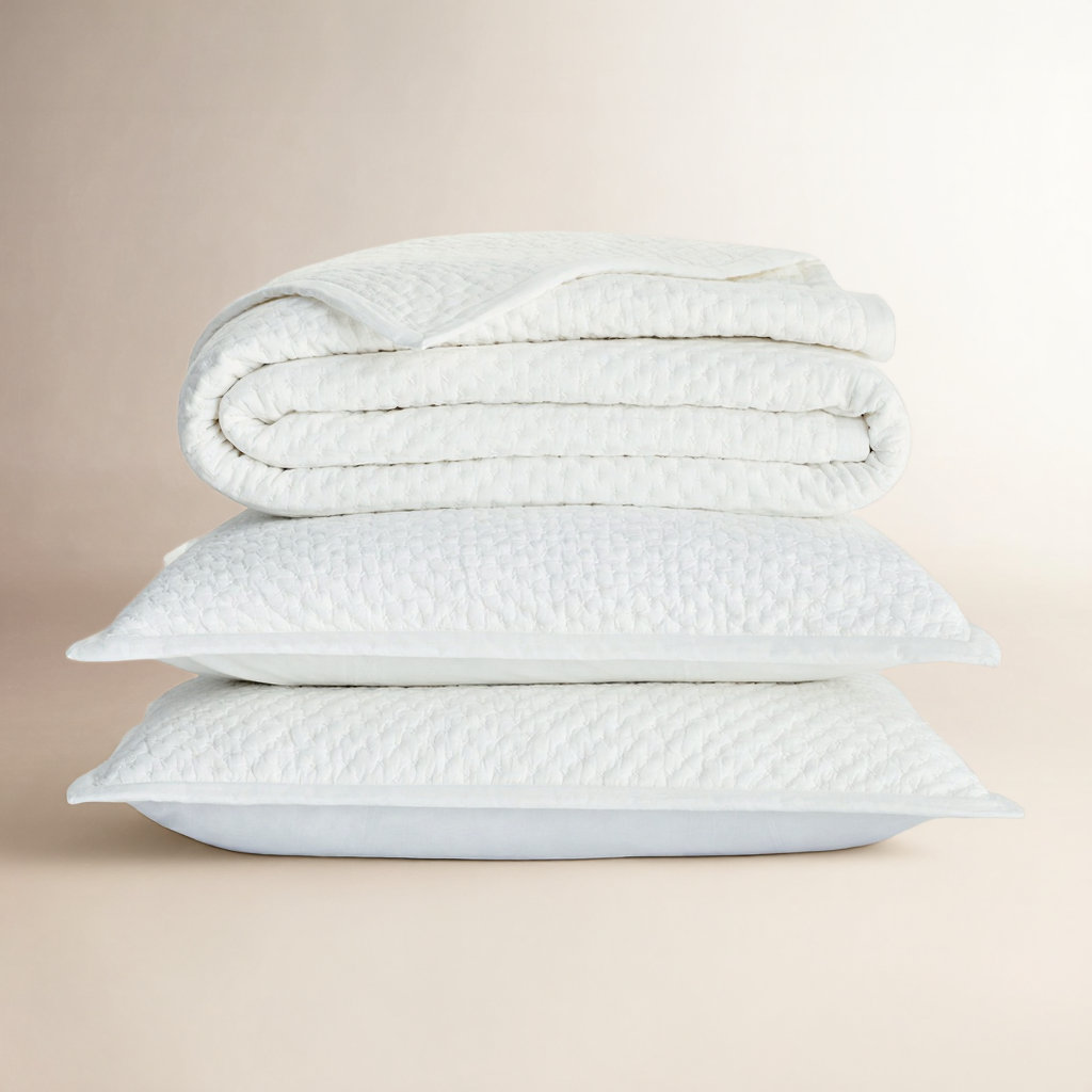Adria White 100% Cotton 300 TC Duvet Cover, King, White