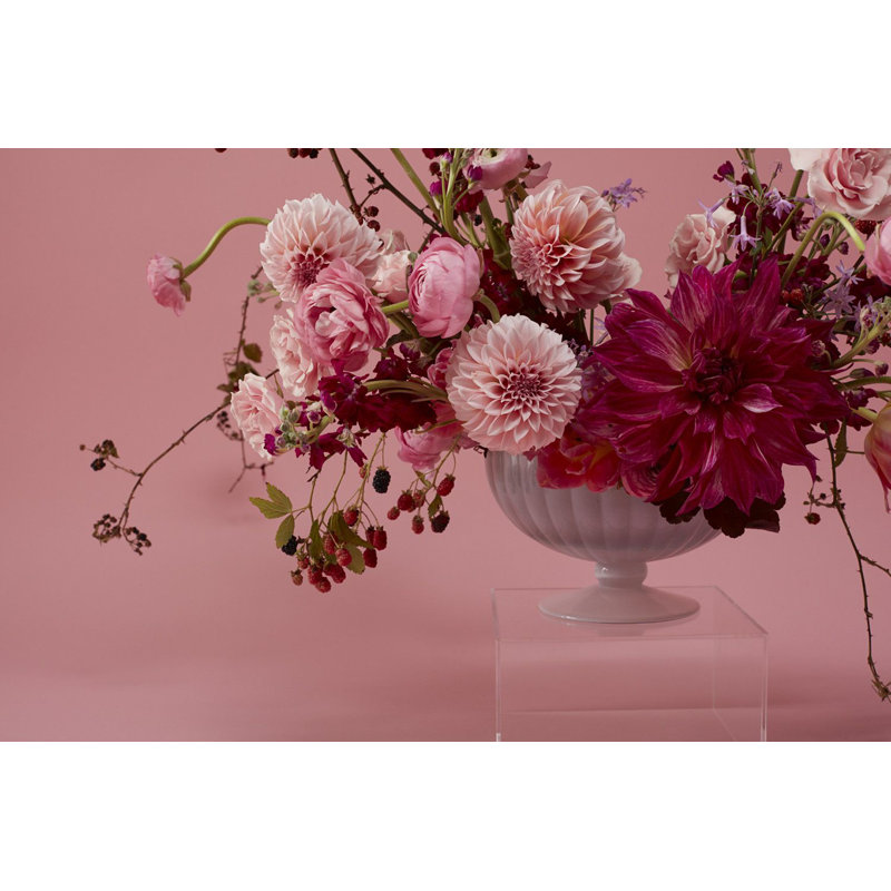 Pot à fleurs en verre Edite, Blanc