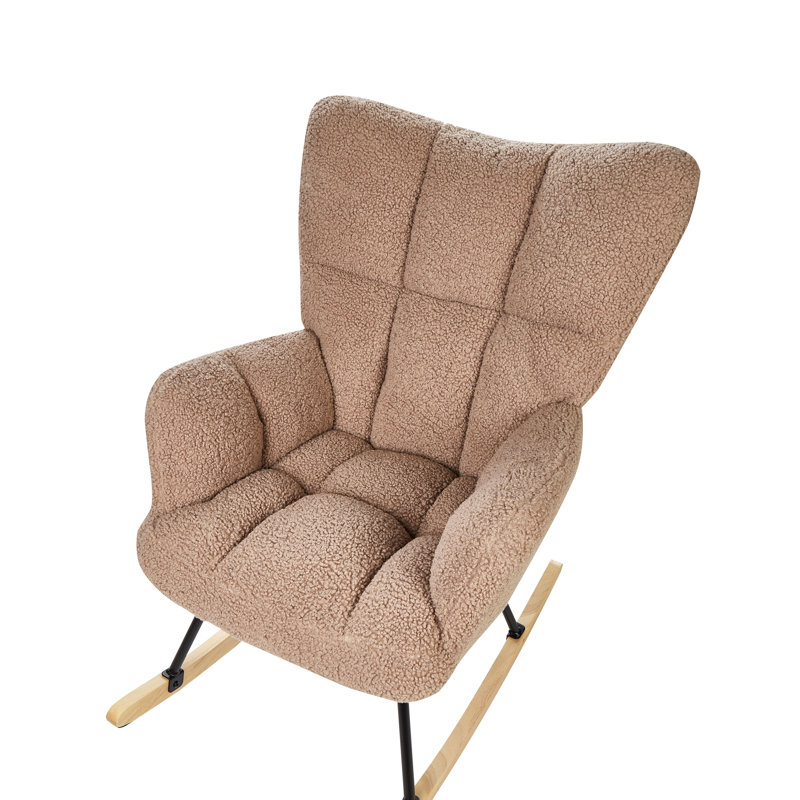 Berton Rocking Chair, Beige Light Wood