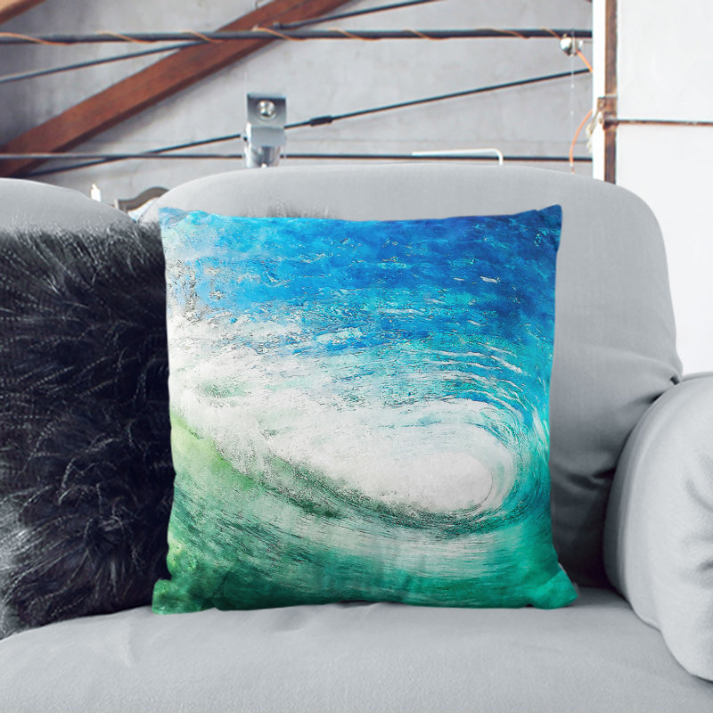 Within the Wave Cushion with Filling, 40cm H x 40cm W x 15cm D, White