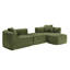 Canapé modulaire 114 po avec méridienne en forme de L, canapé modulaire avec repose-pieds mobile 114 po, canapé-lit pour salon, sans assemblage requis, vert-150475138