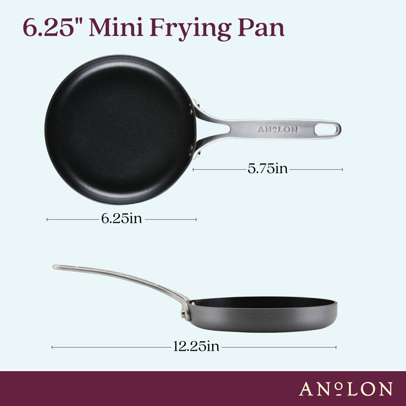 Anolon Hard Anodized Nonstick Mini Skillet Frying Pan, 6.25 Inch - Dark Gray