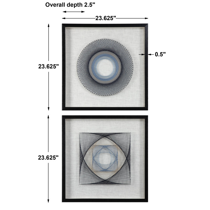 " Geometric Framed " 2 - Pieces