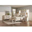 Ensemble de chambre avec grand lit 4 pièces Ranbir - blanc vieilli-99323809-99323808