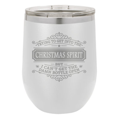 Susquehanna Glass Get Into The Christmas Spirit White Insulated Stemless & Lid