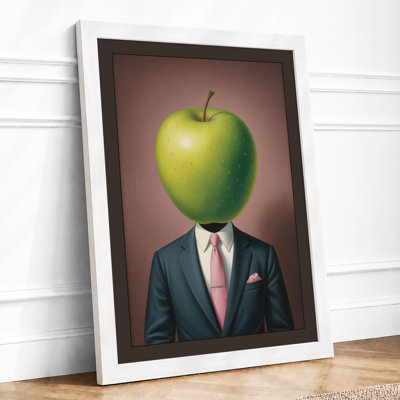 Apple Head Executive Surrealism 1 Piece Single Picture Frame Wall Art