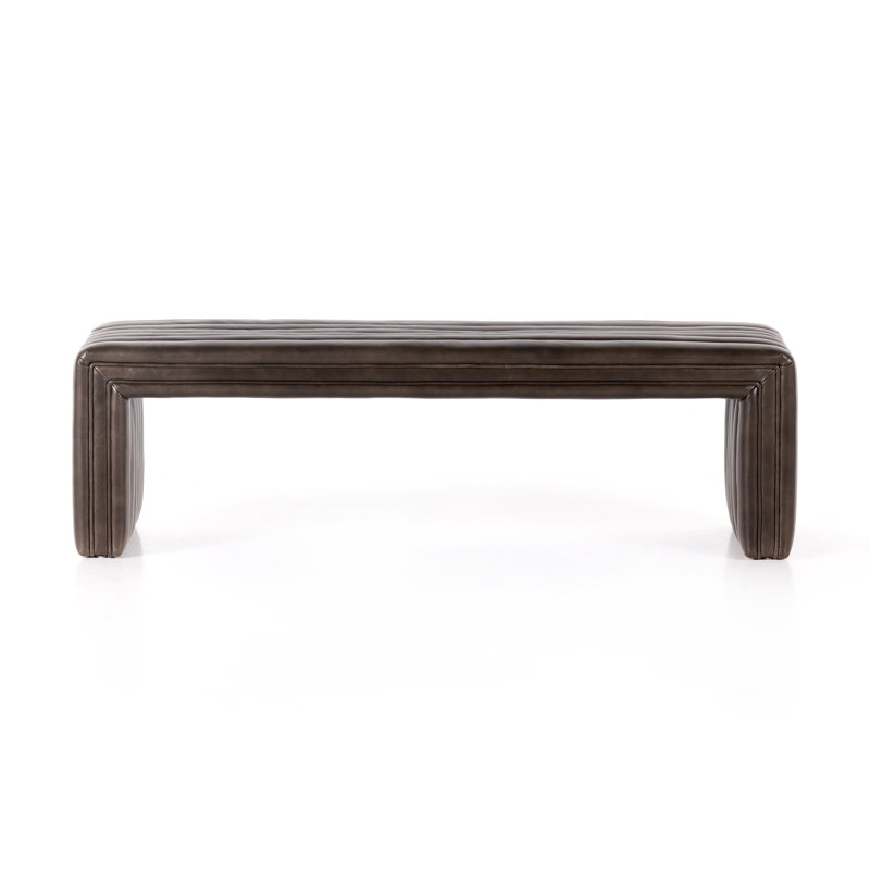 Augustine Upholstered Bench, Deacon Wolf Genuine Leather