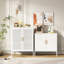 Armoire de rangement en acier blanche, 2 tablettes réglables pour rangement d'entrepôt, verrouillable, serrure de haute qualité, résistance, 32,04 de hauteur, 15,56 de largeur, profondeur, fixation murale, facile à assembler avec manuel