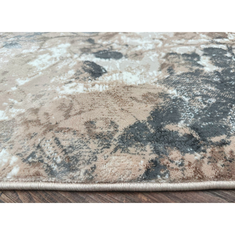 Mamane 1242 Transitional Floral Gray Area Rug, Rectangle 5'3" x 7'3"
