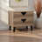 Bernadene Contemporary and Modern Brown and Black Nightstand, 21.41'' H X 23.49'' W X 15.58'' D